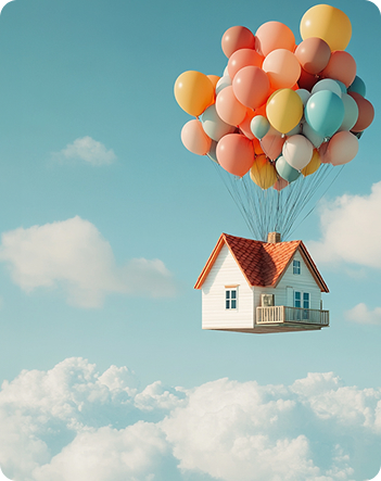 House Flying with Balloons